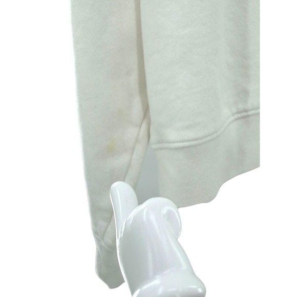 KULE Womens Organic LOVE Sweatshirt L White Green Pullover Crew Casual Lounge - Picture 7 of 9